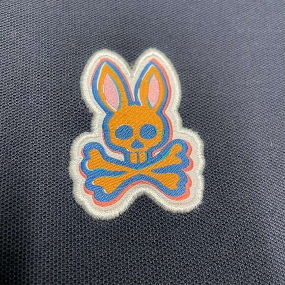 Psycho Bunny Polo Shirt Neon Collar 100% Pima Cotton Size 2 - Picture 4 of 6